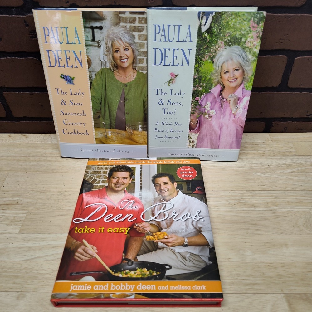 Paula Deen Lady & Sons Savannah Country Cookbooks hardbacks illustrated 3 books